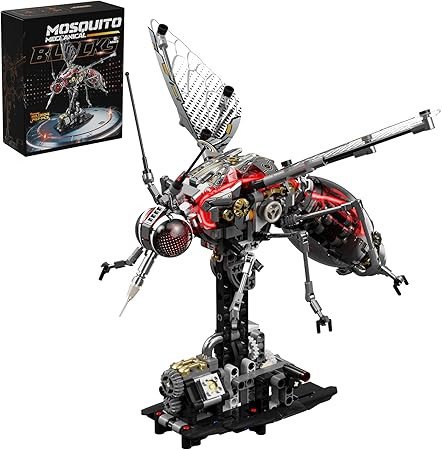Mosquito Building Block – Hand-Crank Moving Wings & Abdomen Model Kit, STEM DIY Construction Set Great Birthday Idea for Teens & Adults