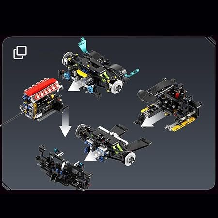 Aston Merton 1:8 Track Sports Car Building Blocks Set, 3069 Pieces V12 Technik Racing Model, MOC Supercar Challenging Project -Construction Collection Gift for Adult