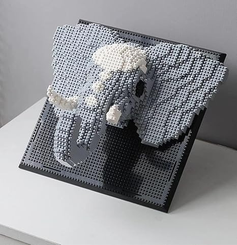 BDYDT Wall Art Elephant Building Blocks Set; A Wall Decor Set for Adults Who Love Creative Hobbies (1625 Pieces) Toys Gifts for Kid and Adult