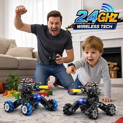 RC Tank that Shoots Gesture Sensing RC Tank, 2.4GHz Battle Soft Bullets Hand Control Car Drift Remote Control Trucks for Boys & Girls 8-12, Remote Control Tank with Light Music