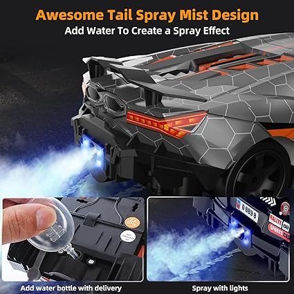 RC Drift Car, Drifting RC Car 2.4GHz 1:16 4WD High Speed Remote Control Cars Vehicle with LED Lights Two Batteries and Drifting Tires Racing Sport Toy Cars for Adults Boys Girls Kids Sliver